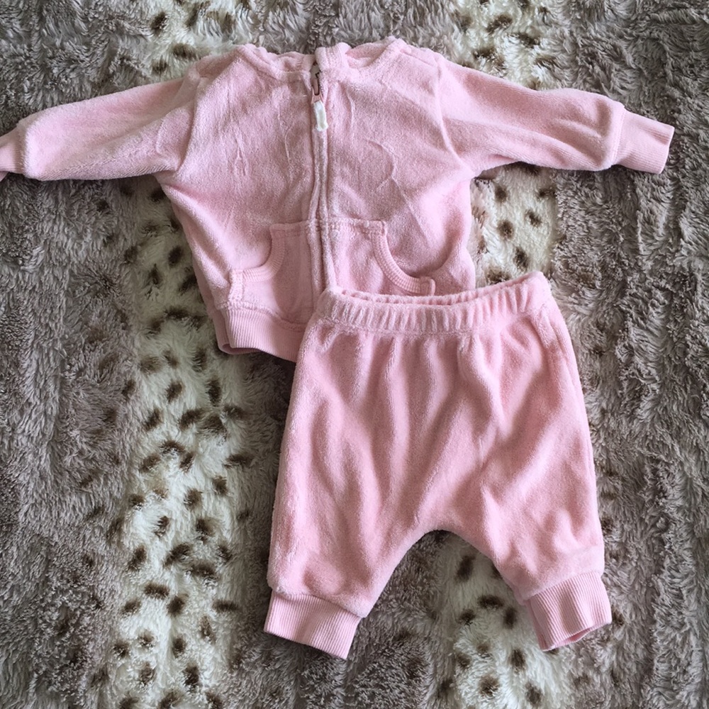 Newborn Girls Pants and Hooded Jacket Set